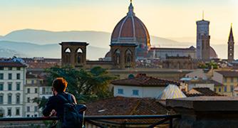 Student overlooking Florence